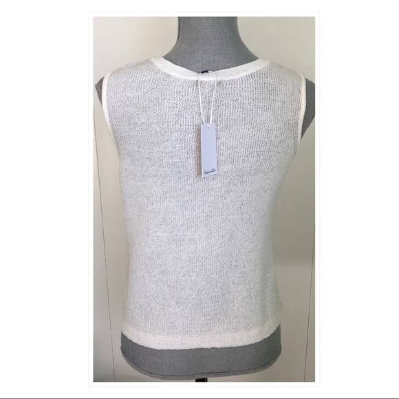 NWT SPLENDID WHITE SLEEVELESS KNIT TWIST FRONT TOP - Picture 4 of 5